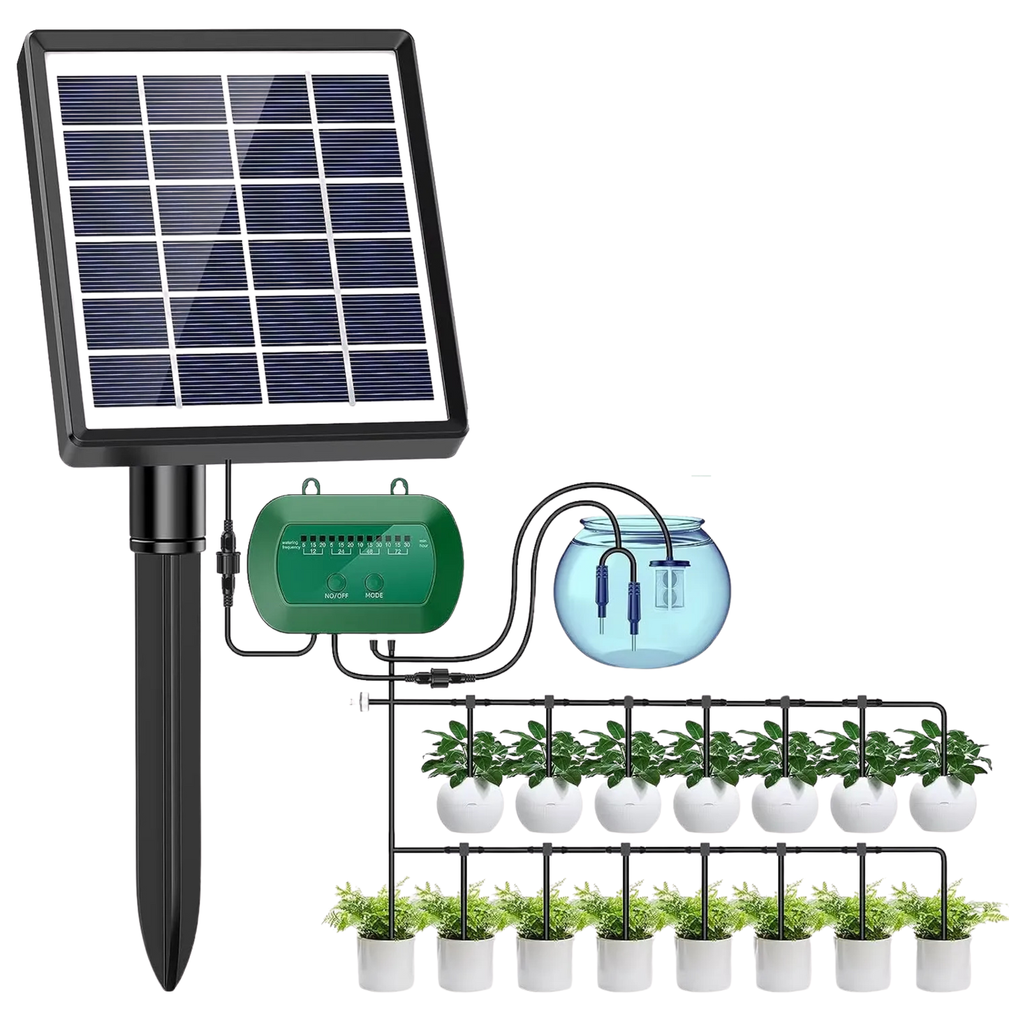 Solar Druppel Irrigatiesysteem - Automatische Plantenbewatering voor Tuin & Balkon (15 Potten)