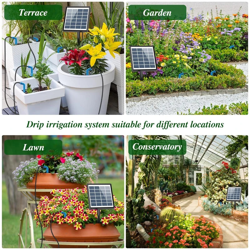 Solar Druppel Irrigatiesysteem - Automatische Plantenbewatering voor Tuin & Balkon (15 Potten)