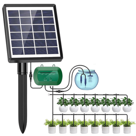 Solar Druppel Irrigatiesysteem - Automatische Plantenbewatering voor Tuin & Balkon (15 Potten)